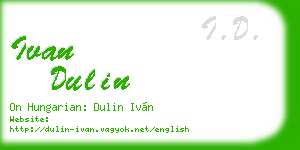 ivan dulin business card